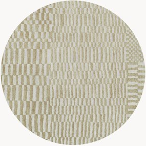 Rond jacquard in- & outdoor vloerkleed Berber, wasbaar