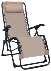 vidaXL Terrasstoelen 2 st inklapbaar textileen taupe