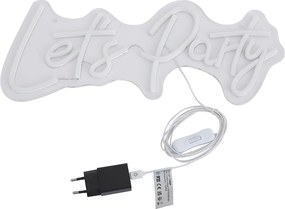 Neon wandlamp wit incl. LED - Let's Party
