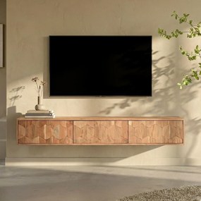 Zwevend Tv-meubel Donker Hout Motief 160 Cm - 160x35x25cm.