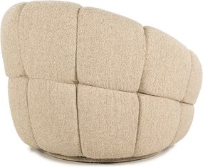 Ronde Fauteuil Draaibaar Boucle Beige