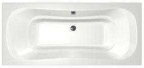Xenz Nassau Duobad - 200x90x52 - afvoer Midden - acryl - wit 6833-01