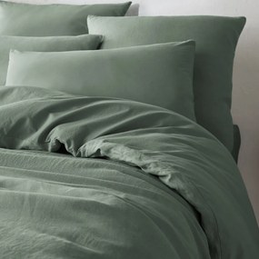 Dubbelzijdige kussensloop in gewassen linnen en gewassen katoen, Annaba