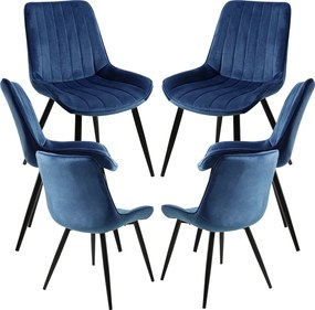 Set 6 Lene Fluwelen Stoelen