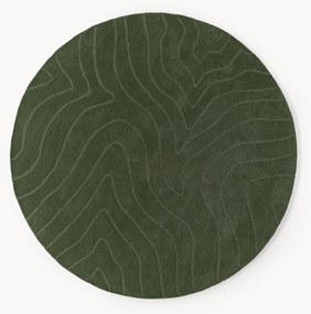 Rond wollen vloerkleed Aaron, handgetuft