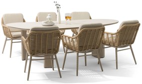 Tuinset 6 personen 240 cm Aluminium/rope Taupe Coco Antoni/Weave