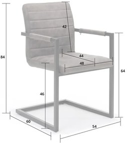 Eetkamerstoel - Apollo II - stof Bull lederlook grey