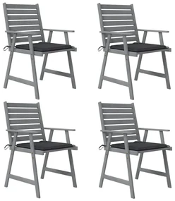 vidaXL Tuinstoelen 4 st met kussens massief acaciahout
