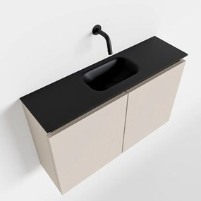 Mondiaz Ture 80cm toiletmeubel linen met wastafel urban midden geen kraangat