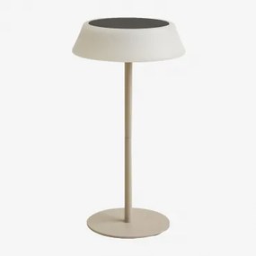 Draadloze Led Solar Tafellamp Voor Buiten Van Polyethyleen En Ijzer Ulenia Tapioca Beige - Sklum