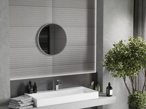 Mexen Loft ronde badkamerspiegel 50 cm, inox frame - 9850-050-050-000-10
