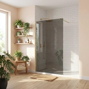 Walk-in douchewand Rea Flexi Grey / Brush Gold 100