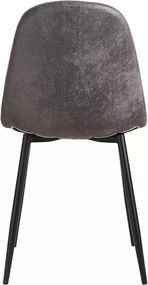 Set 4 Black Teok Kunstlederen Stoelen