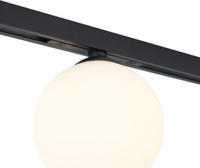 Modern railsysteem zwart met 2 spots en 3 hanglampen 1-fase - Slimline Eira