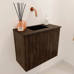 Mondiaz Joya 50cm toiletmeubel walnut met wastafel faye midden zonder kraangat urban
