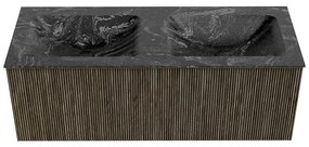 Mondiaz Kurve-dlux 120cm badmeubel shadow met 1 lade en wastafel leaf dubbel zonder kraangat lava