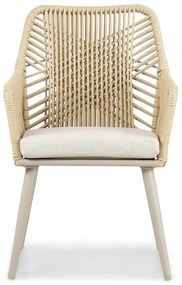 Tuinset 6 personen 220 cm Aluminium/wicker Taupe Coco Vedra/Bristol