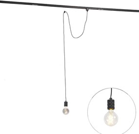 Hanglamp zwart voor railsysteem 1-fase - Iconic Cavalux