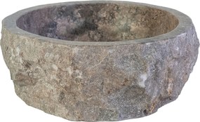 Sanigoods River waskom natuur marmer 30-35x15cm grijs