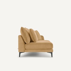 Halve bank in stone-kleurig fluweel, 2-zit, MODERNISTE