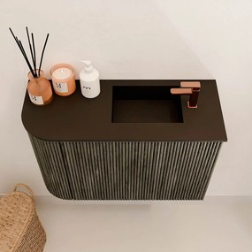 Mondiaz Joya 60cm toiletmeubel ronding links shadow met wastafel faye rechts 1 kraangat urban