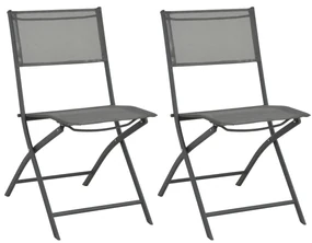 vidaXL Tuinstoelen inklapbaar 2 st staal en textileen