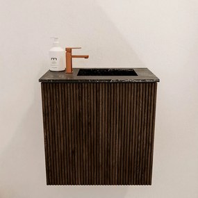 Mondiaz Joya DLux 40cm toiletmeubel walnut met wastafel faye rechts 1 kraangat lava