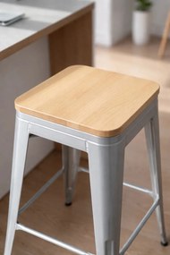 Torix lage kruk van natuurlijk hout