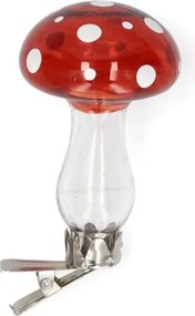 Knijper paddenstoel, glas, rood