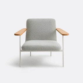 Fauteuil met massief eiken armleuningen en stof, Lulet