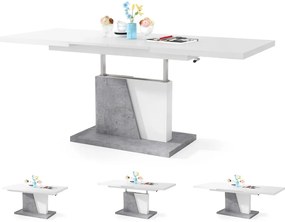 Mazzoni GRAND NOIR wit / beton, uitschuifbare tafel