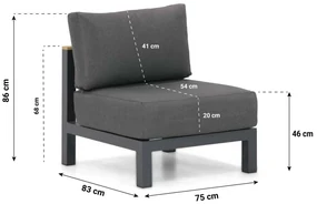 Hoek loungeset 6 personen Aluminium/Rope Grijs  Santika Furniture Santika Shadow