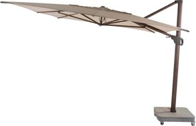 4 Seasons Outdoor Hacienda parasol met Wengé frame en Beach doek 300 x 400 cm Parasol   beige weerbestendig