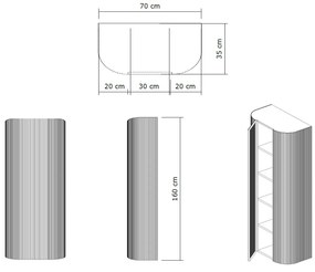 Gliss Design Alluro kolomkast 160cm mist