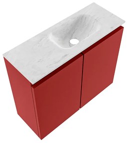 Mondiaz Ture DLux toiletmeubel 60cm fire met wastafel opalo rechts zonder kraangat