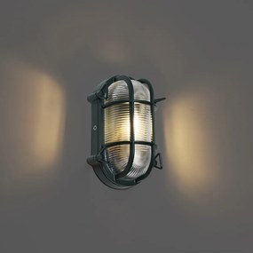 Buiten wand- en plafondlamp donker groen ovaal IP44 - Noutica