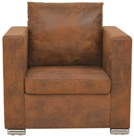 vidaXL Fauteuil kunstsuède bruin
