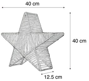 Kerst vloerlamp bruin 40cm incl. LED IP54 oplaadbaar - Sisine