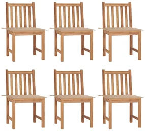 vidaXL Tuinstoelen 6 st met kussens massief teakhout
