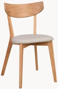 Eikenhouten stoelen Ami met gestoffeerde zitvlak, 2-delig