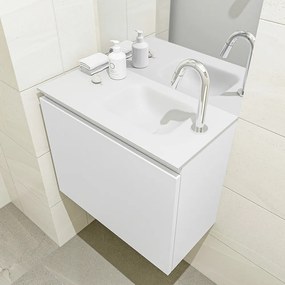 Mondiaz Olan 60cm toiletmeubel talc met wastafel talc rechts 1 kraangat