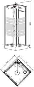 Mueller Aliki complete douchecabine 80x80x218cm kitvrij met thermostatische kraan