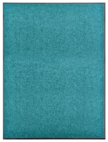 vidaXL Deurmat wasbaar 90x120 cm cyaan