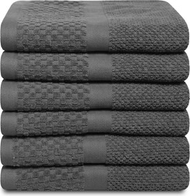 Handdoek Soft Popcorn Collectie – 6 stuks – 50×90 – antraciet