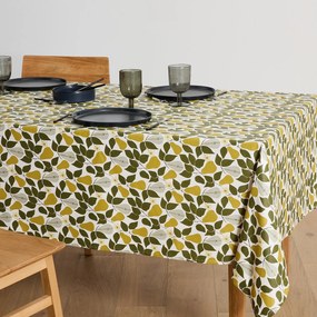 Bedrukt tafelkleed van soepel gecoat katoen, VINTAGE PEAR