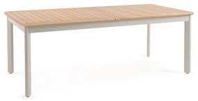 Tuintafel met verlengstukken, in alu en teak, Isabbo