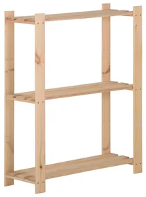vidaXL Opbergrek 3-laags 60x28,5x90 cm massief grenenhout