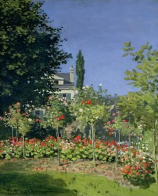 Claude Monet - Kunstreproductie Flowering Garden at Sainte-Adresse, c.1866, (30 x 40 cm)