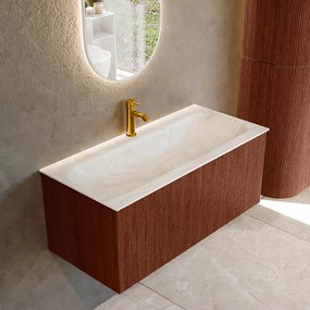 Mondiaz Kurve-dlux 100cm badmeubel ruby met 1 lade en wastafel big medium midden 1 kraangat ostra