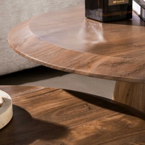 Salontafelset Rond Acacia Bruin - 80 X 80cm.